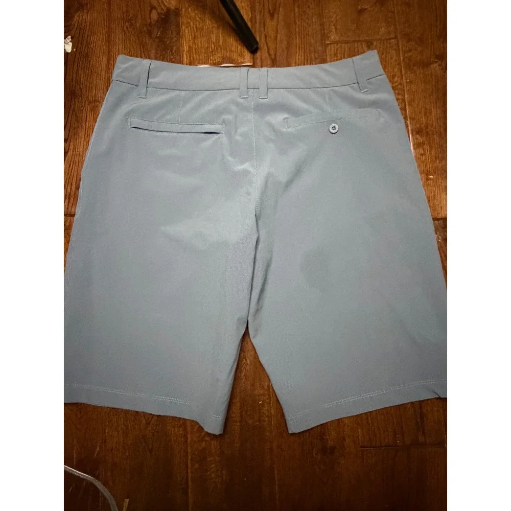 Hang Ten Mens Grey Micro Check Hybrid Walk Shorts Stretch Size 34